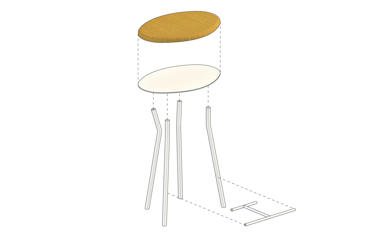 Perret Stool Low | Upholstered - Atelier Jones Design
