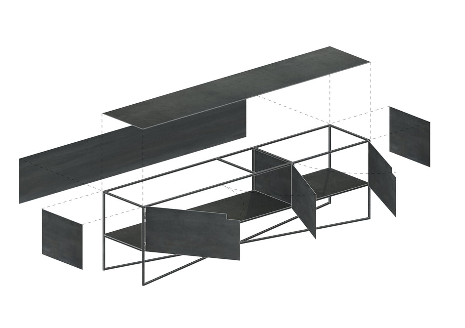 Delta Unit Tri-Doors | Patinated steel - Atelier Jones Design 