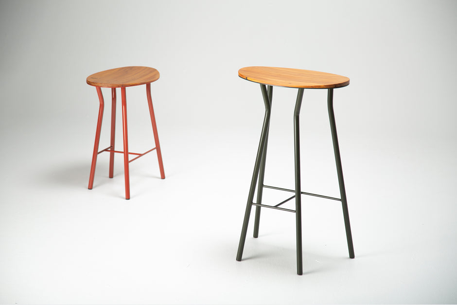 Perret Stool Low | Wood - Atelier Jones Design 