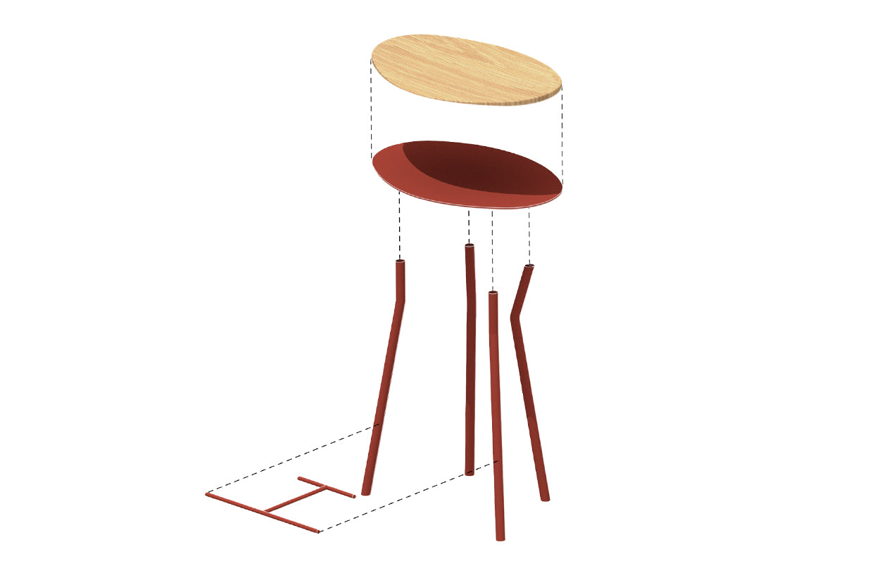 Perret Stool Low - Atelier Jones Design 