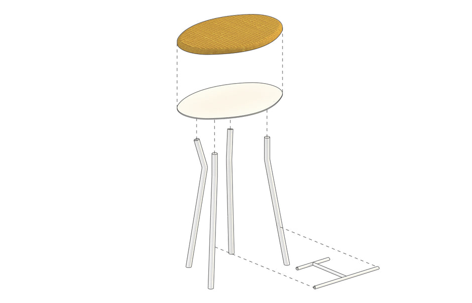 Perret Stool Low | Upholstered - Atelier Jones Design 