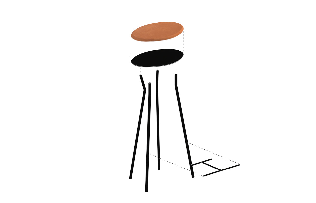 Perret Stool Tall | Upholstered - Atelier Jones Design 