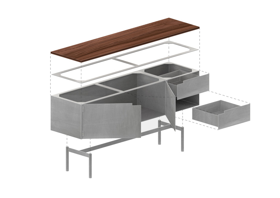 Delta Sideboard | Aluminium - Atelier Jones Design 